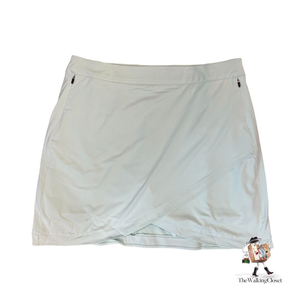 Peter Millar Skort L Large Mint Green Laura Wrap Performance Golf Zip Pockets